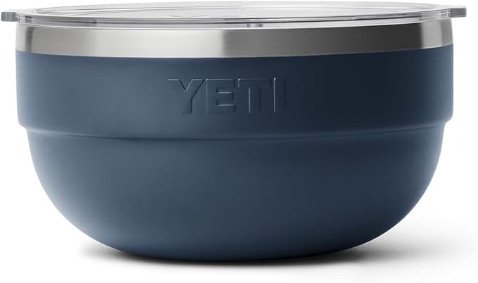 YETI Rambler Bowl, Vacuum Insulated, Stackable and Nestable Stainless Steel Bowl with Lid, 2 Quart, Navy