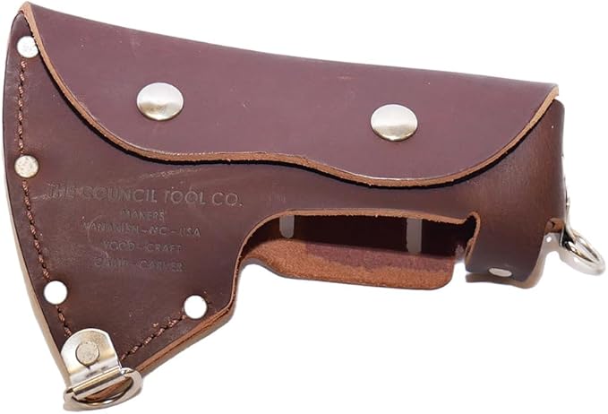COUNCIL TOOL Leather Sheath - Wood Craft Camp Carver Bit Cover, Made in the USA - AM-SHEATH21