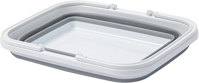 Collapsible Sink with Handle Towel, 2.37 Gal / 9L Foldable Wash Basin for Washing Dishes, Camping, Hiking and Home