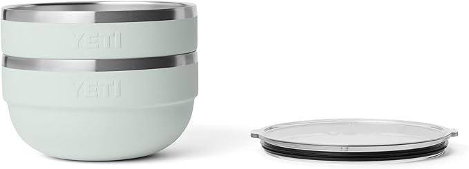 YETI Rambler Bowl, Vacuum Insulated, Stackable and Nestable Stainless Steel Bowl with Lid, 2 Quart, Ridgeline