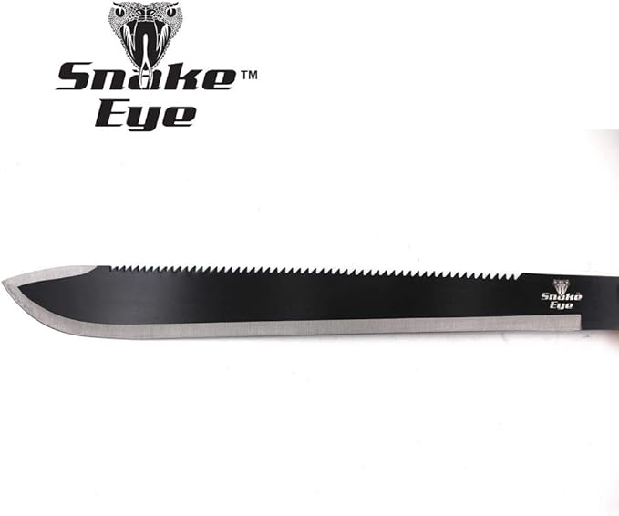 Snake Eye Tactical Full-Tang Machete – Heavy Duty Fixed Blade Survival Tool with Reinforced Nylon Sheath for Camping, Hunting, and Bushcraft