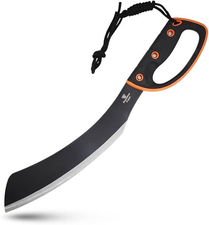 Snake Eye Tactical Full-Tang Machete – Heavy Duty Fixed Blade Survival Tool with Reinforced Nylon Sheath for Camping, Hunting, and Bushcraft