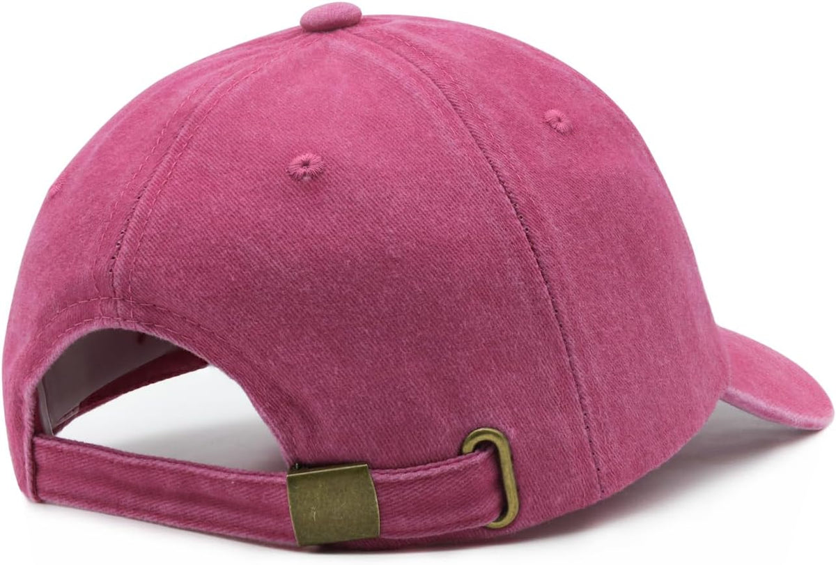 Waldeal Embroidered Camping Hair Don't Care Hat Adjustable Washed Baseball Cap for Women Men