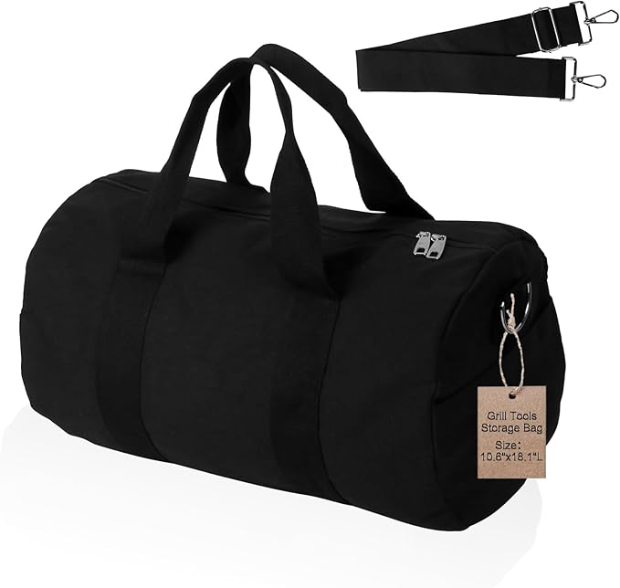 Grill Tool Storage, BBQ Tools Organizer - 18'' Lightweight Waterproof Storage Bag, Folding Design, with Inner Pockets & Shoulder Strap, for Camping, Tailgates, Outdoor BBQ Parties