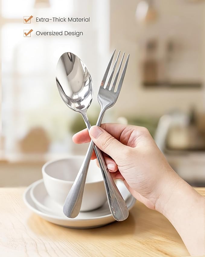 24 Pcs Dinnerware Set- Dinner Plates Set- Picnic & Camping- Unbreakable & Reusable- Includes 4x 9in, 4x 8in Plates, 4x 6in Bowls, 4 Cups, 4 Stainless Steel Forks and Spoons- Kitchen, Dorm, Office