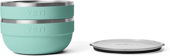 YETI Rambler Bowls, Vacuum Insulated, Stackable and Nestable Stainless Steel Bowl with Lid, 4.5 Quart, Sea Stone