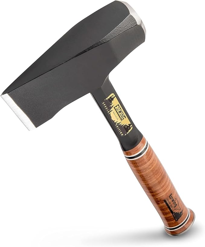 ESTWING Special Edition Fireside Friend - Leather 14" Wood Splitting Maul with Forged Steel Construction & Genuine Leather Grip