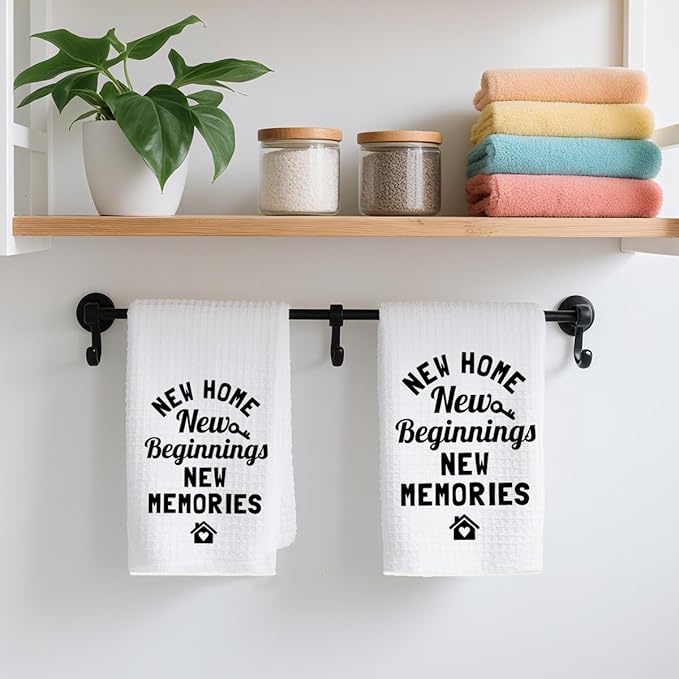 2PCS Housewarming Gifts New Home for Women Kitchen Towels, Reusable Absorbent Waffle Weave Dish Tea Towels for Cleaning Cooking Baking, Microfiber Kitchen Towel, Farmhouse Gifts for Family Friend