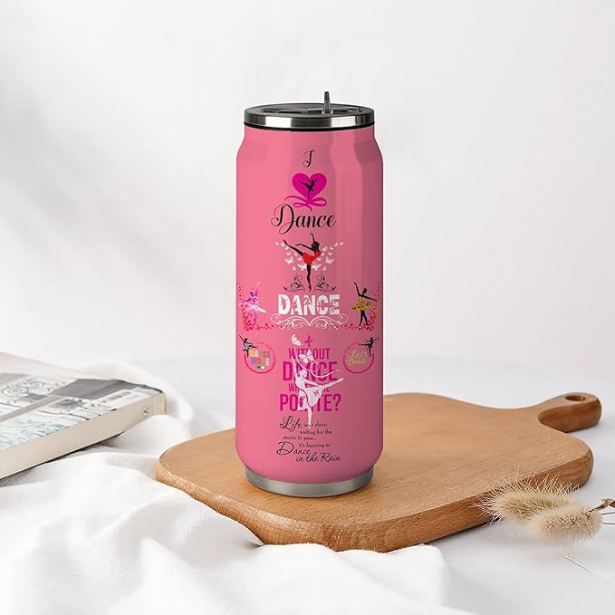 Dance Lover Gifts For Girls Women Dancer Stainless Steel Insulated Tumbler With Straw Lid，Dance Lovers Gift For Dancer As Dance Themed Gifts 17 Oz
