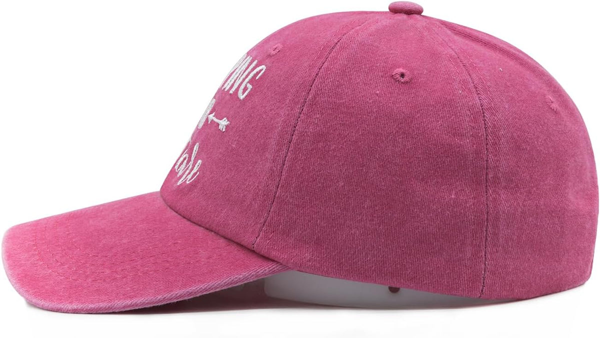 Waldeal Embroidered Camping Hair Don't Care Hat Adjustable Washed Baseball Cap for Women Men