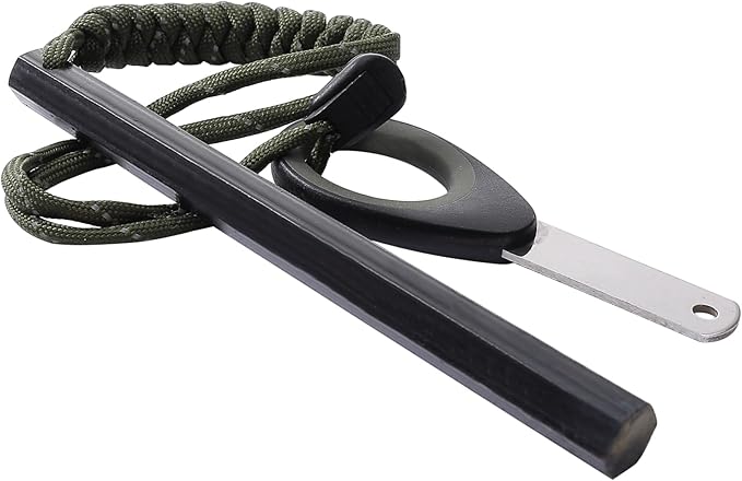 Ferro Rod Fire Starter, 6 inch X 1/2 inch Flint and Steel Fire Starter Kit with Paracord Lanyard Handle and Striker, Emergency Survival Tool for Your Hiking, Backpacking, Campfires and Camping