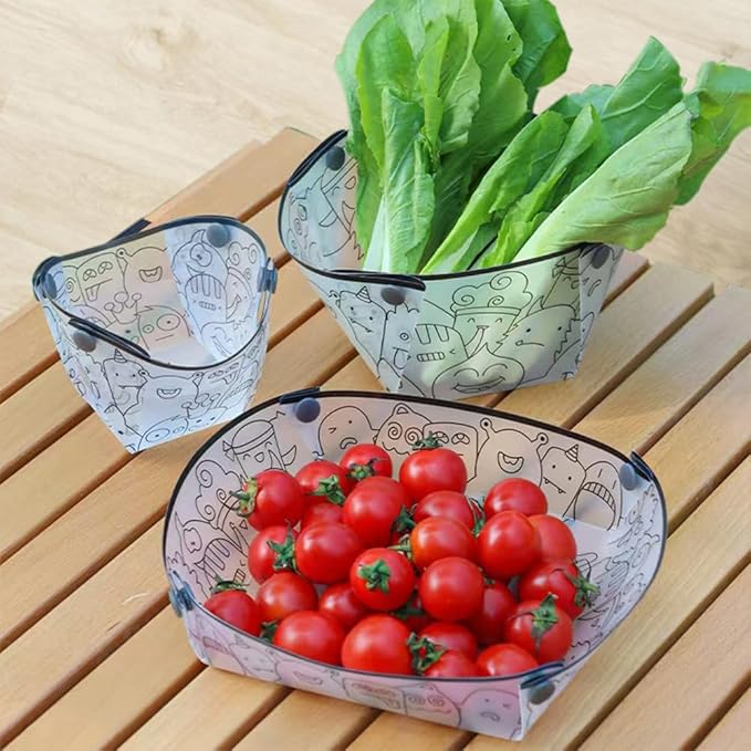 MIUPOO Collapsible Bowl Set,Portable Mess Kit,Food Grade Material Free Folding Bowl for Lunch Family Picnic,7×5.5×3.5 Inches,4 Pieces.