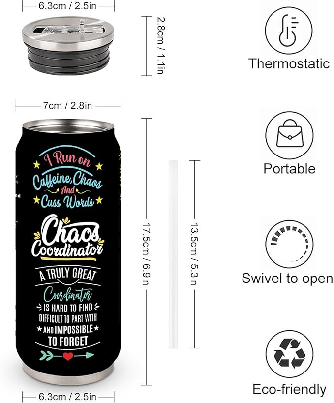 Chaos Coordinator Tumbler Mug, Chaos Gifts For Coworkers, Men & Women, Thank You Gifts For Boss, Teacher, Friends 17oz