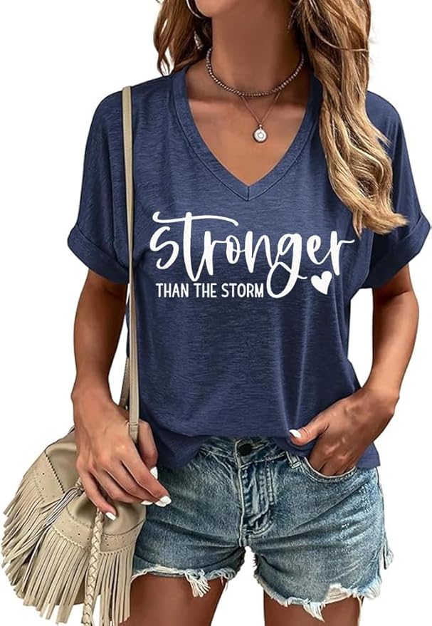 Graphic V Neck Shirt for Women Boho Floral Wildflowers Tee Casual Cottagecore Summer T-Shirt Blouse