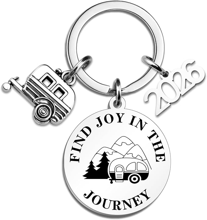 Camping Essentials Camping Must Haves 2026 Camper Keychain Gifts for Men Rv Accessories Best Gifts for Rv Owners Women Camper Accessories Find Joy In The Journey Keychain 2026