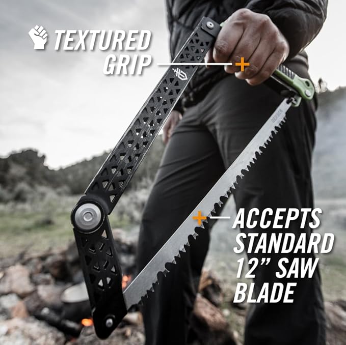 Gerber Freescape Camp Saw Folding Hand Saw for Backpacking Hiking Camping Pruning and Bushcraft, 12" Blade