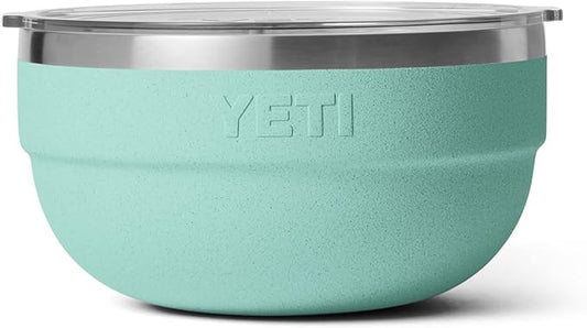 YETI Rambler Bowls, Vacuum Insulated, Stackable and Nestable Stainless Steel Bowl with Lid, 2 Quart, Sea Stone