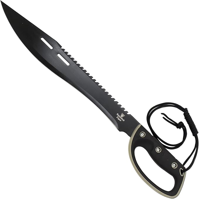 Snake Eye Tactical Full-Tang Machete – Heavy Duty Fixed Blade Survival Tool with Reinforced Nylon Sheath for Camping, Hunting, and Bushcraft