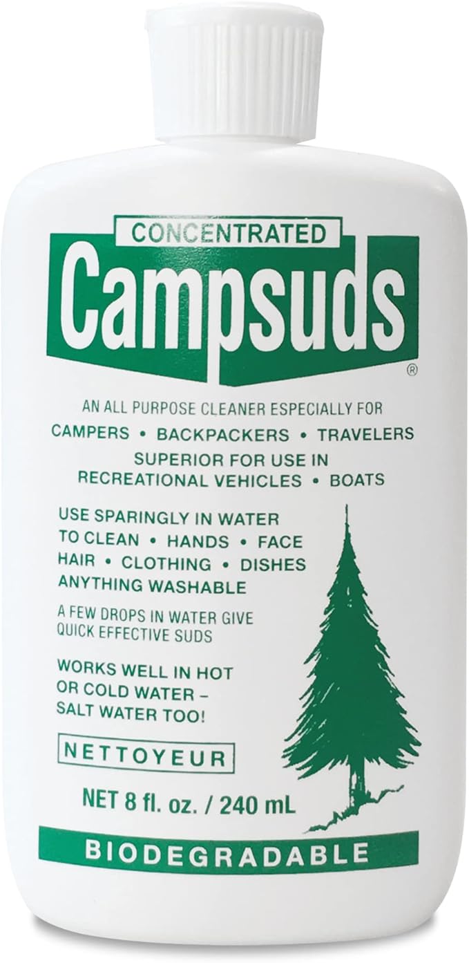 Sierra Dawn Classic Campsuds Biodegradable Camping Soap - The Original Camp Dish Soap, Shampoo, Body Wash - Wash for Wilderness Backpacking, Camping & Travel, 8 Fl Oz