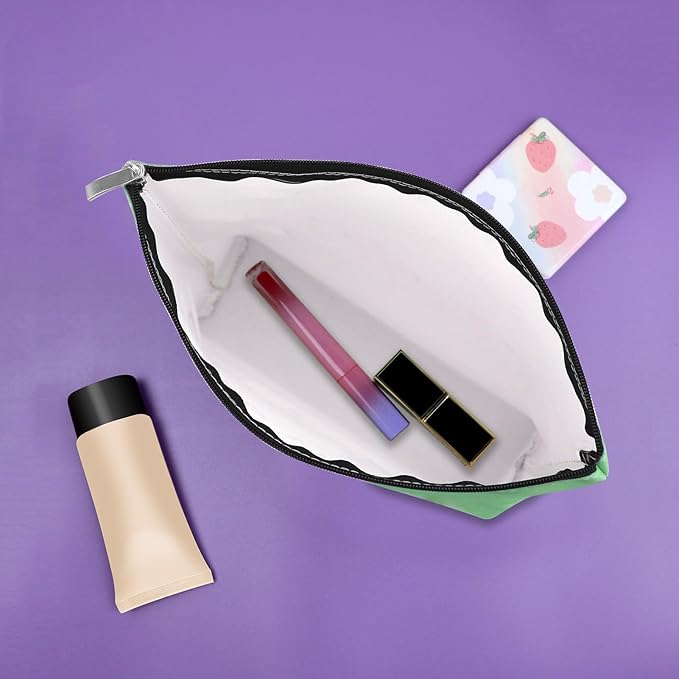 Sazuwu Funny Camping Gifts for Women Green Makeup Bag Happy Camper Birthday Gifts Camping Themed Gifts for Adults Cosmetic Bag Camper Accessories for Travel Trailers Christmas Graduation Gift
