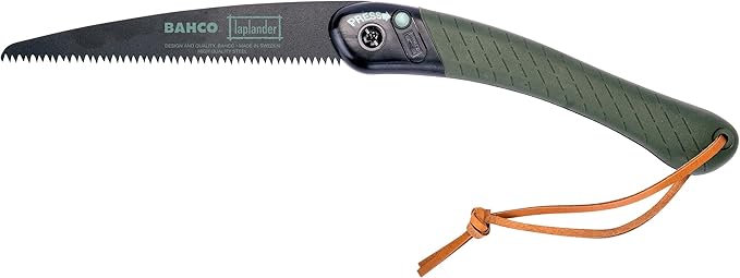 Bahco BAH396LAP 7-1/2" Laplander Folding Saw for Trail Maintenance, Wood Processing, and Survival Use, Rust-Protected Blade, Secure Lock, Ergonomic Grip, Ideal Bushcraft and Camping Tool