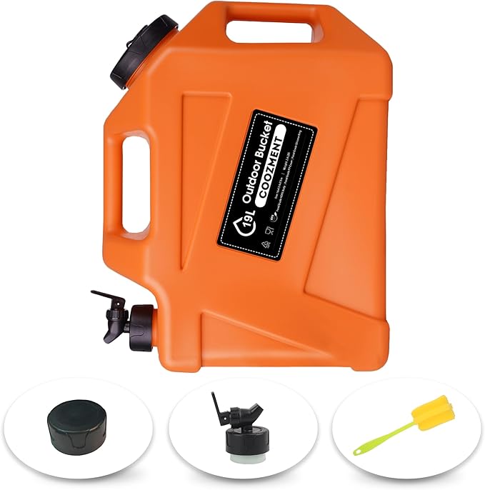 COOZMENT 3.2 Gallon/5 Gallon Water Containers with Spigot, BPA Free Water Jug, Military Green Water Tank, Multifunction Water Storage Containers for Camping Outdoor Hiking,Emergency Stroage