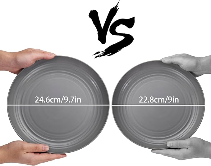 LIYH 28 Pcs Dark Grey Plates and Bowls Dinnerware Sets, Dish Set for 4, Unbreakable Reusable Plate, Wheat Straw Plates and Bowls Apply to Kitchen & Camping
