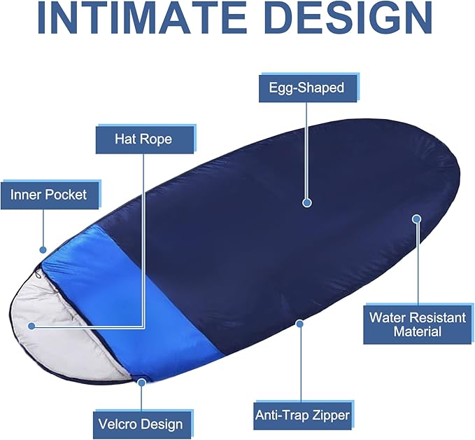 oaskys Double Sleeping Bag for Adults with 2 Pillows - Queen Size XL Waterproof Sleeping Bag for All Season Camping Hiking Backpacking 2 Person Sleeping Bags for Cold Weather & Warm