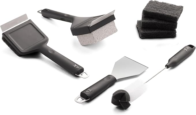 Camp Chef Griddle Cleaning Kit - Flat-Top Griddle Accessories Includes Scraper, 4 Scouring Pads, Pumice Stone & Grease Chute Brush