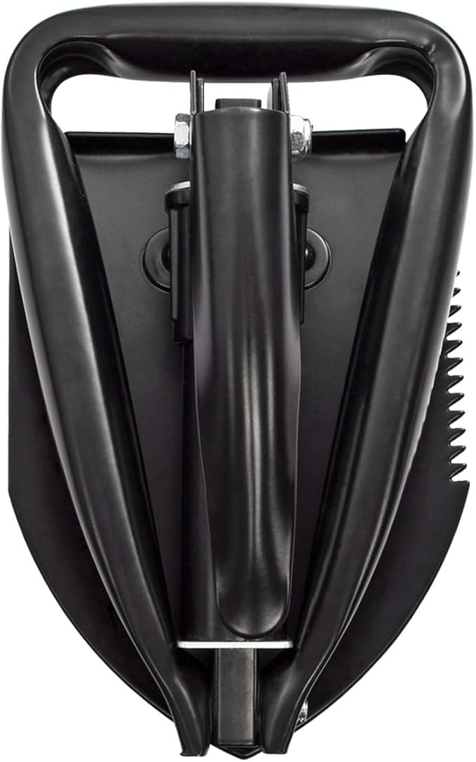 SOG Entrenching Tool- 18.25 Inch Folding Survival Shovel with Wood Saw Edge and Tactical Shovel Carry Case- Black (F08-N)