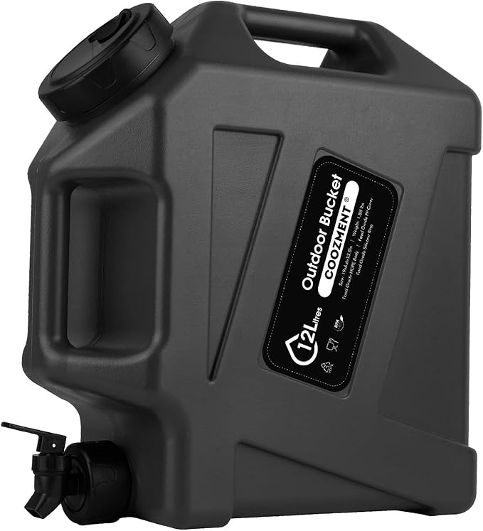 COOZMENT 3.2 Gallon/5 Gallon Water Containers with Spigot, BPA Free Water Jug, Military Green Water Tank, Multifunction Water Storage Containers for Camping Outdoor Hiking,Emergency Stroage