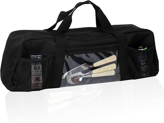22" Upgraded Grill Tools Storage Bag, BBQ Utensil Holder with Pockets, Carry Bag for Outdoor Camping & Hiking BBQ, Gift for Men