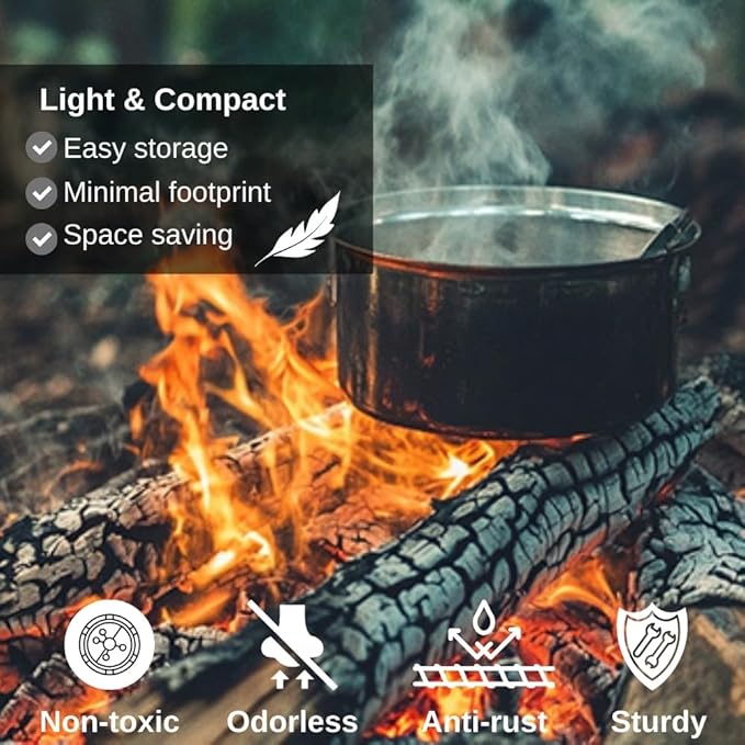BeGrit Backpacking Camping Cookware Mini Picnic Camping Cooking Mess Kit with Pot and Pan Set for Hiking