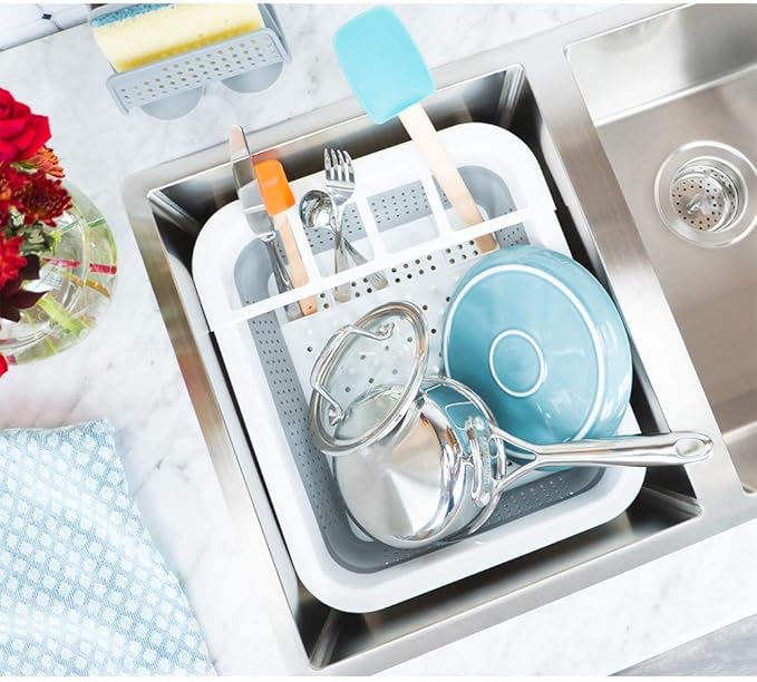 madesmart Collapsible Drying Dish Rack | SINKWARE Collection | Easy Storage | BPA-Free