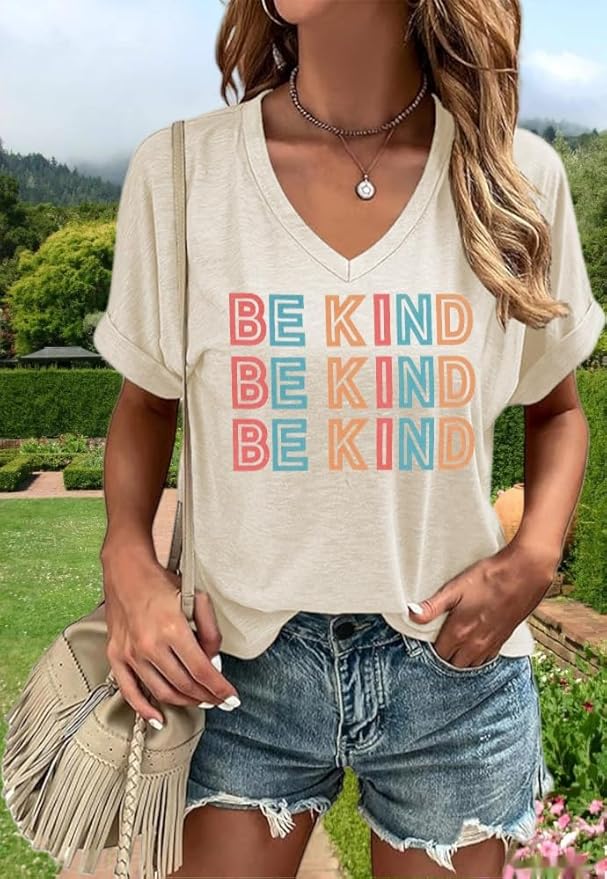 Graphic V Neck Shirt for Women Boho Floral Wildflowers Tee Casual Cottagecore Summer T-Shirt Blouse