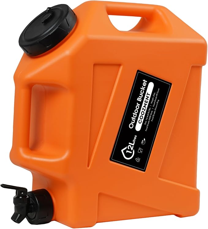 COOZMENT 3.2 Gallon/5 Gallon Water Containers with Spigot, BPA Free Water Jug, Military Green Water Tank, Multifunction Water Storage Containers for Camping Outdoor Hiking,Emergency Stroage