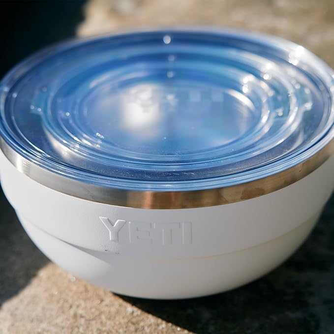 YETI Rambler Bowl, Vacuum Insulated, Stackable and Nestable Stainless Steel Bowl with Lid, 4.5 Quart, Ridgeline