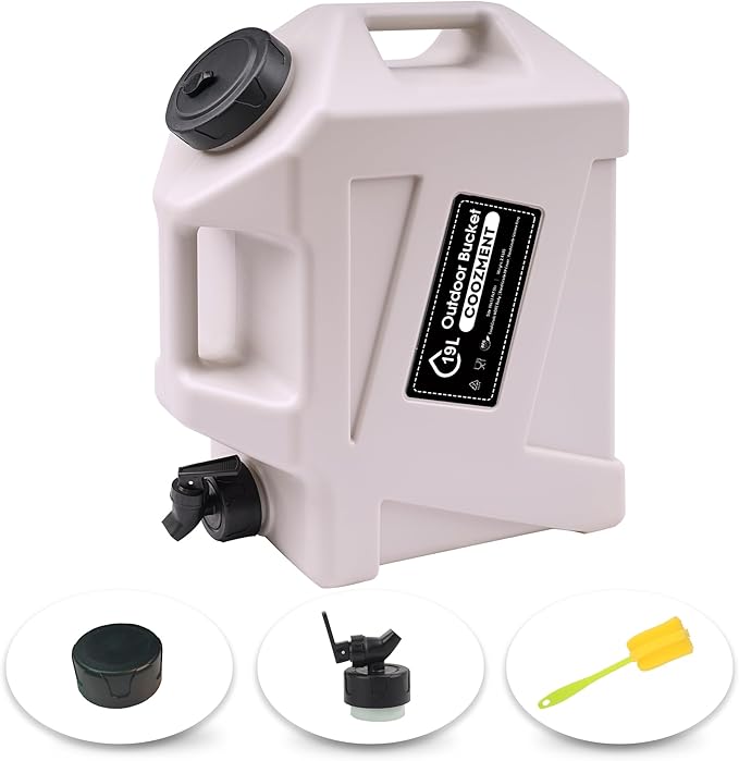 COOZMENT 3.2 Gallon/5 Gallon Water Containers with Spigot, BPA Free Water Jug, Military Green Water Tank, Multifunction Water Storage Containers for Camping Outdoor Hiking,Emergency Stroage