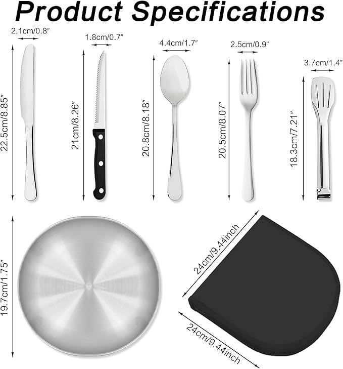 Camping Dishes Set, Camping Plates and Utensils with Camp Organizer Camping Dinnerware