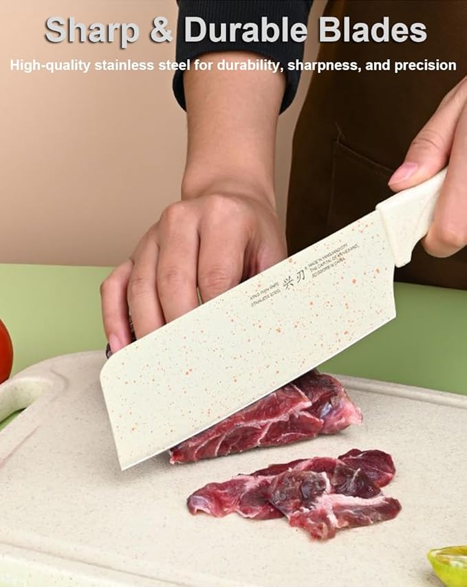 SUJAYU 5 in 1 Mini Knife and Cutting Board Set, Pink, Compact, Stainless Steel, One Size, Adult, Indoor/Outdoor Use