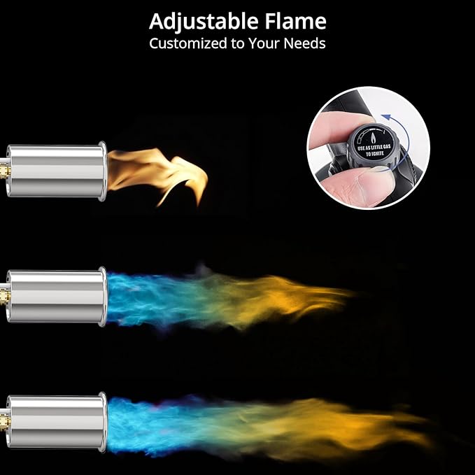 Sondiko Powerful Grill & Cooking Propane Torch L8010, 2 Pack, Sous Vide, Campfire Starter, Adjustable Wood Torch Burner for Searing Steak, BBQ, Welding(Black, Grey) Propane Tank Not Included