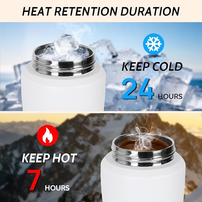 Insulated Water Bottle with Night/Camping Lantern with 5 Modes & Brightness, BPA Free Insulated Tumbler with Handle, Straw and Spout, Camping Tent Light for Outdoor Travel Emergency