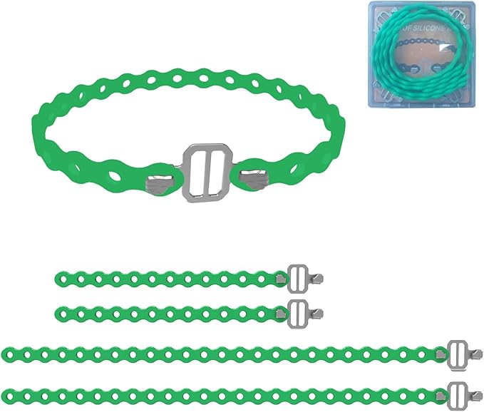 Modular Straps, Safety Strap Set to Secure Splits, 70 Pound Load, 8" and 16" Lengths, Flexible Multi-Tool, Wearable Gadget for Outdoor Adventure, Survival, Camping, Travel (4-Pack) (Green)