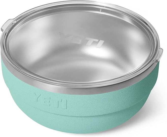 YETI Rambler Bowls, Vacuum Insulated, Stackable and Nestable Stainless Steel Bowl with Lid, 4.5 Quart, Sea Stone