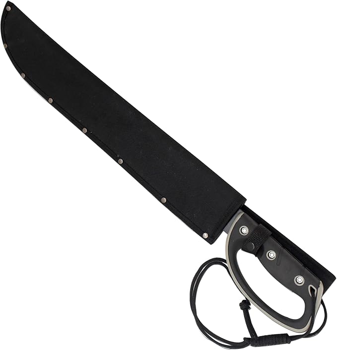 Snake Eye Tactical Full-Tang Machete – Heavy Duty Fixed Blade Survival Tool with Reinforced Nylon Sheath for Camping, Hunting, and Bushcraft