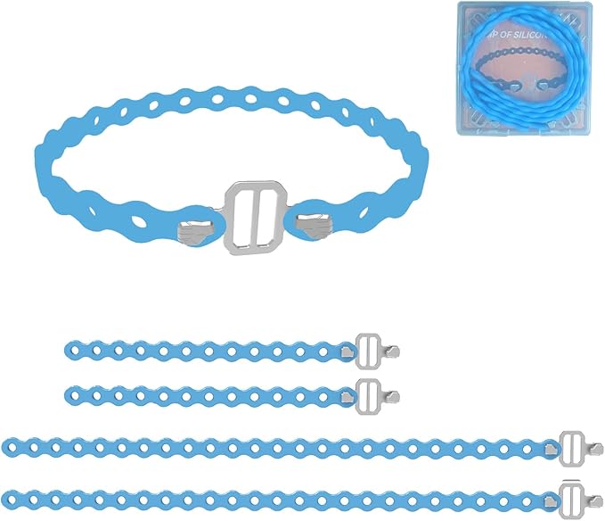 Modular Straps, Safety Strap Set to Secure Splits, 70 pound load, 8" and 16" lengths, Flexible Multi-Tool, Wearable Gadget for Outdoor Adventure, Survival, Camping, Travel (4-Pack) (Blue)