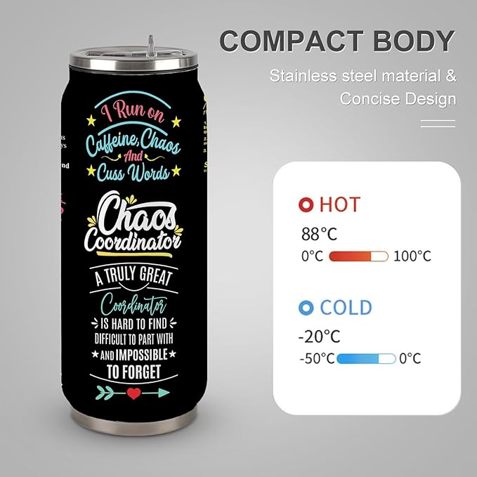 Chaos Coordinator Tumbler Mug, Chaos Gifts For Coworkers, Men & Women, Thank You Gifts For Boss, Teacher, Friends 17oz