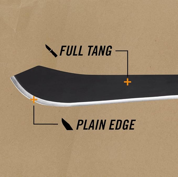 Gerber Gear Gator Bolo Machete 22" / 15.5" for Camping, Hunting, and Gardening, Full Tang Knife with Plain Edge, Gator Grip and Protective Sheath with Belt Loop and D-ring Attachments, Stainless Steel