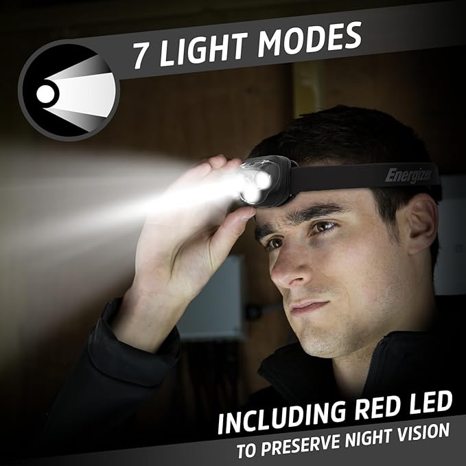 Energizer PRO-260 LED Headlamp (4-Pack), IPX4 Water Resistant Headlamps, High-Performance Head Light for Outdoors, Camping, Running, Storm, Survival LED Light for Emergencies (Batteries Included)