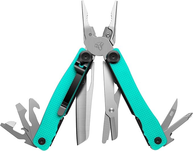 SIUPRO Multitool Pocket Knife for Men Women, Tactical Multi-Tool Pliers, Scissors with Clip, Nylon Sheath, All Safety Locking, Multipurpose Camping Survival Gear, Gifts Ideas